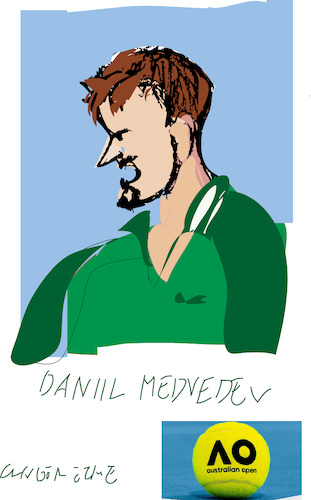 Cartoon: Daniil Medvedev (medium) by gungor tagged australian,open,player,10,australian,open,player,10