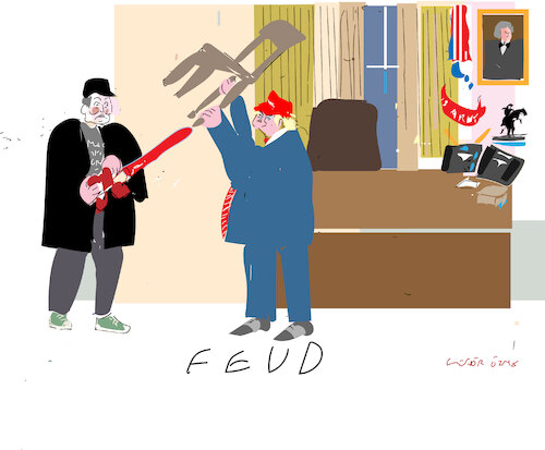 Cartoon: Domestic affair (medium) by gungor tagged bittter,feud,in,the,house,bittter,feud,in,the,house