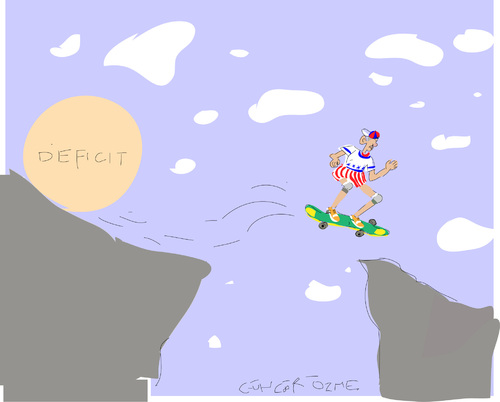 Cartoon: Fiscal Cliff-1 (medium) by gungor tagged usa