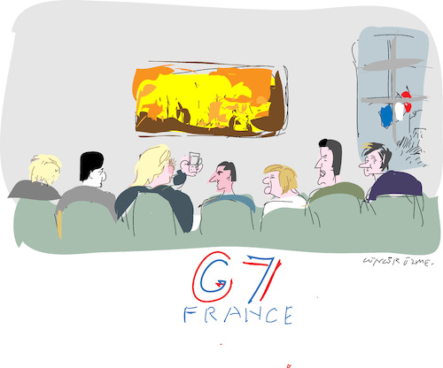 Cartoon: G 7 Summit 2019 (medium) by gungor tagged france,france