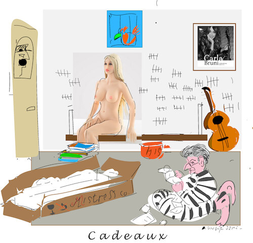 Cartoon: Gift for lonely heart (medium) by gungor tagged gift,for,sarkozy,gift,for,sarkozy