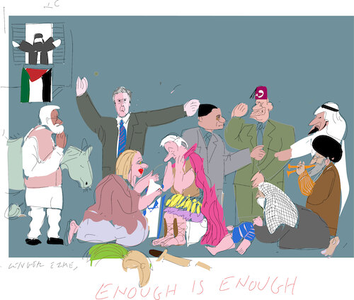 Cartoon: Ground zero in Middle East (medium) by gungor tagged enough,is,in,middle,east,enough,is,in,middle,east