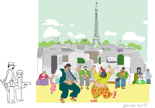 Cartoon: Roms sans Frontiere (medium) by gungor tagged france