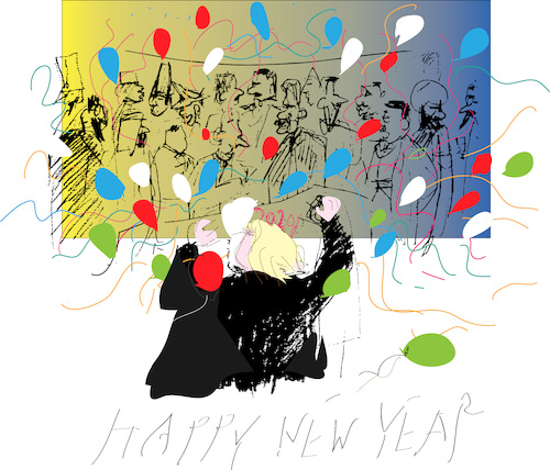 Cartoon: Happy New Year 2020 T (medium) by gungor tagged new,year,new,year