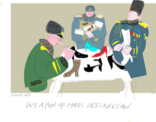 Cartoon: High Heels (medium) by gungor tagged ukrainian,female,soldiers,ukrainian,female,soldiers