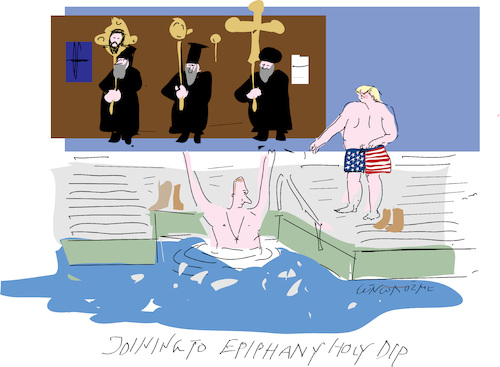 Cartoon: Holy Dip (medium) by gungor tagged orthodox,christmas,orthodox,christmas