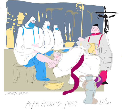 Cartoon: Holy Kiss (medium) by gungor tagged pandemic,pandemic