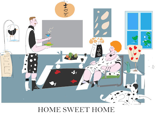 Cartoon: Home sweet home (medium) by gungor tagged future,living,room,home,future,living,room