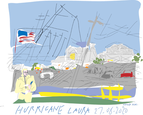 Cartoon: Hurricane Laura (medium) by gungor tagged usa,usa