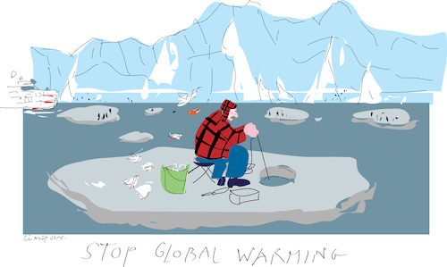 Cartoon: ice Fishing (medium) by gungor tagged climate,change,climate,change