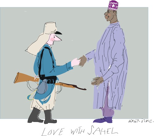 Cartoon: Idris Deby (medium) by gungor tagged chad,chad,sahel,präsident,friede,gewehr,krieg