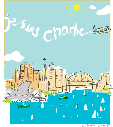 Cartoon: Sydney est Charlie (medium) by gungor tagged france