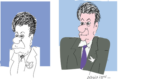Cartoon: Juan Manuel Santos (medium) by gungor tagged colombia