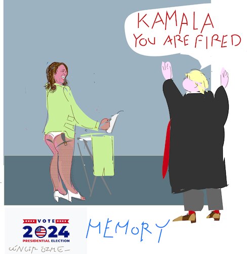 Cartoon: Kamala you are fired (medium) by gungor tagged memory,of,us,election,2024,memory,of,us,election,2024