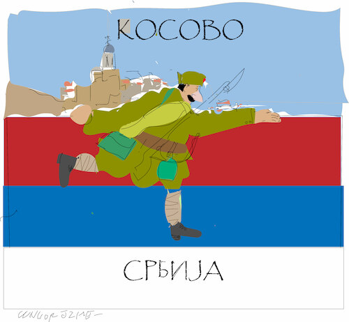Cartoon: Kosovo and Serbia (medium) by gungor tagged problems,in,balkan,problems,in,balkan