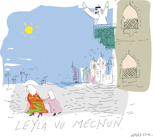 Cartoon: Leyla vu Mecnun (medium) by gungor tagged middle,east,middle,east