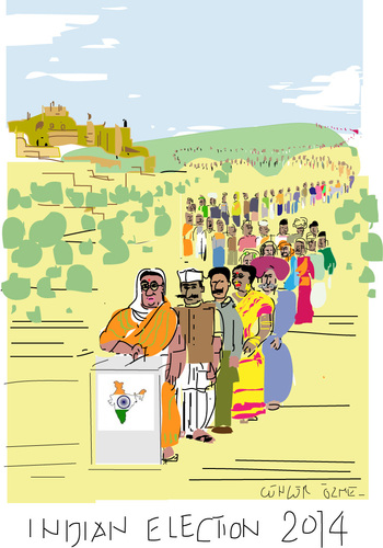 Cartoon: Mega Election (medium) by gungor tagged india