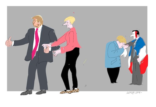 Cartoon: Merkel versus Trump (medium) by gungor tagged germany