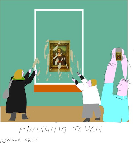 Cartoon: Mona Lisa is under attack (medium) by gungor tagged attack,to,artwork,attack,to,artwork