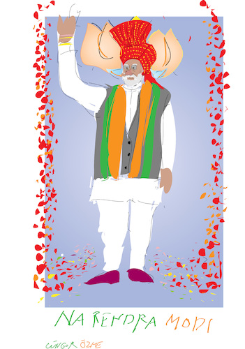 Cartoon: Narendra Modi (medium) by gungor tagged india,india