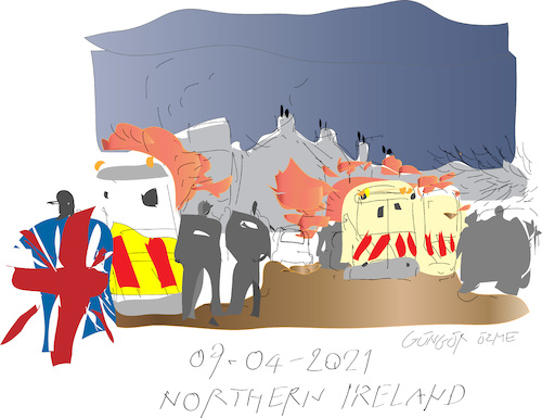 Cartoon: Northern Ireland unrest (medium) by gungor tagged northern,ireland,northern,ireland