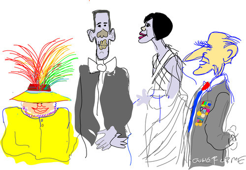 Cartoon: Obama visit to UK (medium) by gungor tagged obama