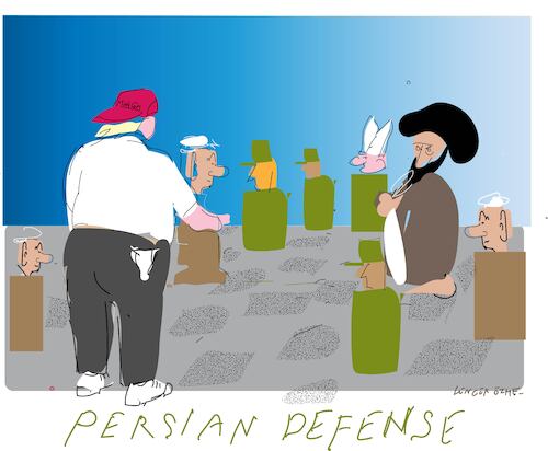 Cartoon: Persian defense (medium) by gungor tagged us,and,iran,war,us,and,iran,war