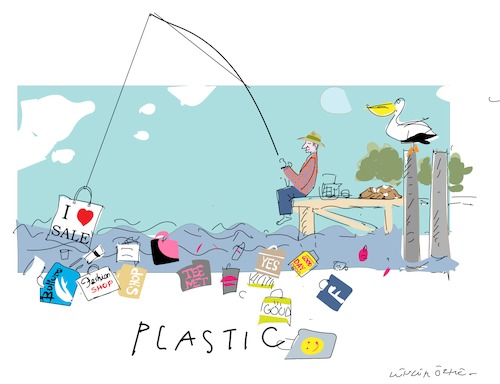 Cartoon: Plastic Pollution (medium) by gungor tagged world