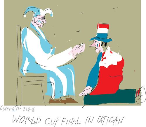 Cartoon: pope and world cup (medium) by gungor tagged world,cup,in,qatar,2022