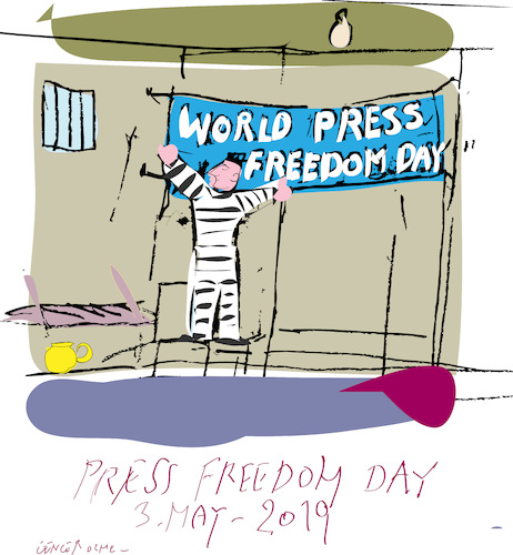 Cartoon: Press Freedom 2019 (medium) by gungor tagged journalism,journalism