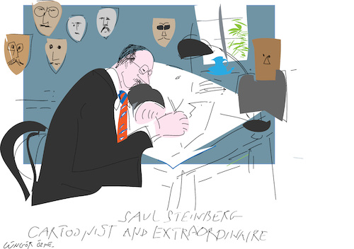 Cartoon: Saul Steinberg (medium) by gungor tagged saul,steinberg,saul,steinberg