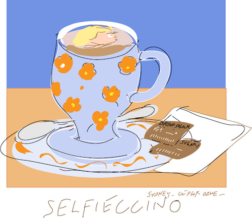 Cartoon: Selfieccino (medium) by gungor tagged coffee