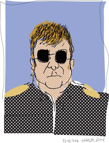 Cartoon: Sir Elton John (medium) by gungor tagged musician