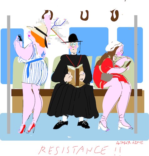 Cartoon: Small fun in the metro (medium) by gungor tagged resistance,in,metro,car,resistance,in,metro,car