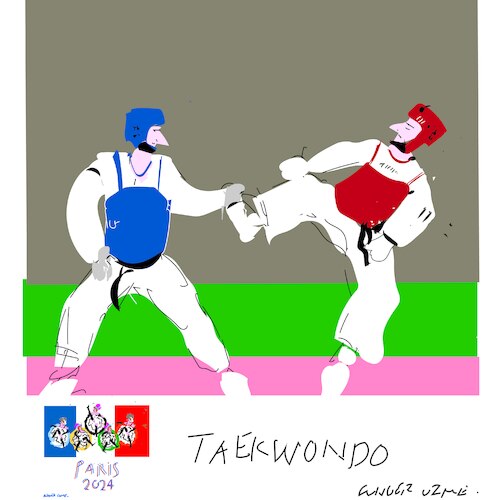 Cartoon: Taekwondo at PO 2024 (medium) by gungor tagged sketches,from,taekwondo,at,po,2024,sketches,from,taekwondo,at,po,2024