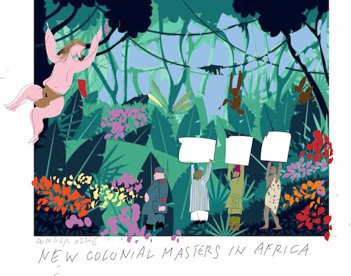 Cartoon: Tarzan and new colonialism (medium) by gungor tagged new,colonial,masters,in,africa,new,colonial,masters,in,africa