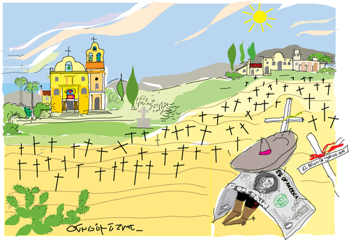 Cartoon: The drug war in Mexico (medium) by gungor tagged mexico