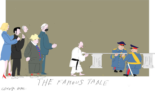 Cartoon: The long table (medium) by gungor tagged putin,table,putin,table