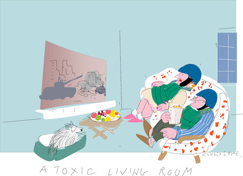 Cartoon: Toxic environment (medium) by gungor tagged toxic,living,room,toxic,living,room