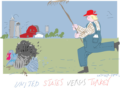 Cartoon: US. versus Turkey (medium) by gungor tagged us,us