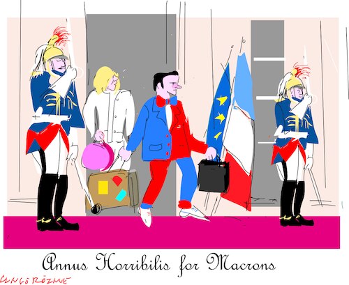 Cartoon: Very close to Macroexit (medium) by gungor tagged macron,and,french,election,2024,macron,and,french,election,2024