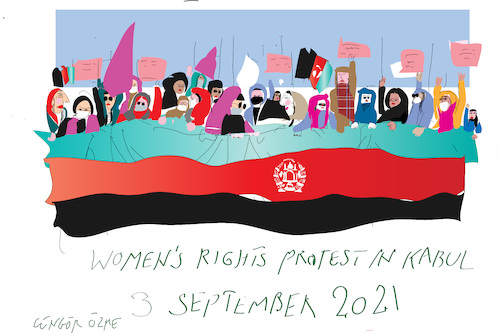 Cartoon: Women Rights (medium) by gungor tagged women,protest,in,kabul,women,protest,in,kabul