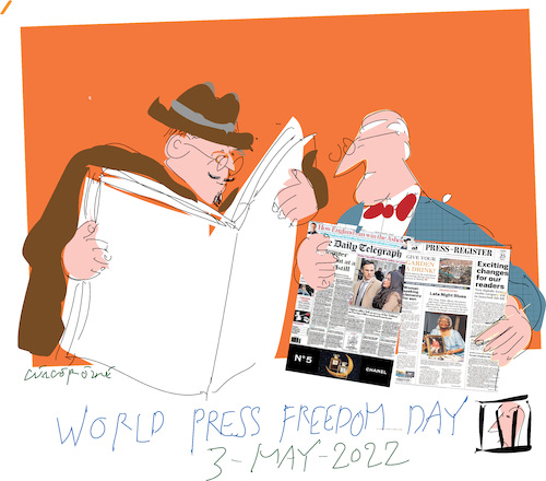 Cartoon: World press freedom 2022 (medium) by gungor tagged world,press,freedom,day,2022,world,press,freedom,day,2022