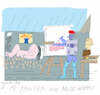 Cartoon: AI Painter and nude woman (small) by gungor tagged ai,painter