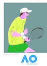 Cartoon: Ausralian Tennis player (small) by gungor tagged player from australian open 2024