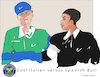 Cartoon: Sinner versus Alcaraz (small) by gungor tagged tennis,wimbledon,final,2025