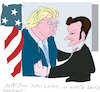 Cartoon: Trump meeting with Macron (small) by gungor tagged macron,in,the,white,house