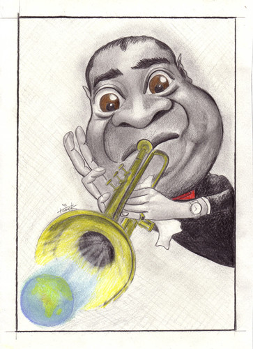Cartoon: Louis Armstrong (medium) by Tomek tagged armstrong