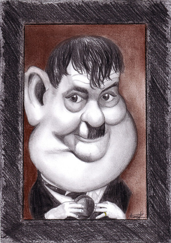 Cartoon: Oliver Hardy (medium) by Tomek tagged comedy,oliver,hardy,and,laurel,silent,films