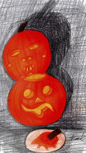 Cartoon: Silence of the Pumpkin (medium) by Tomek tagged pumpkin